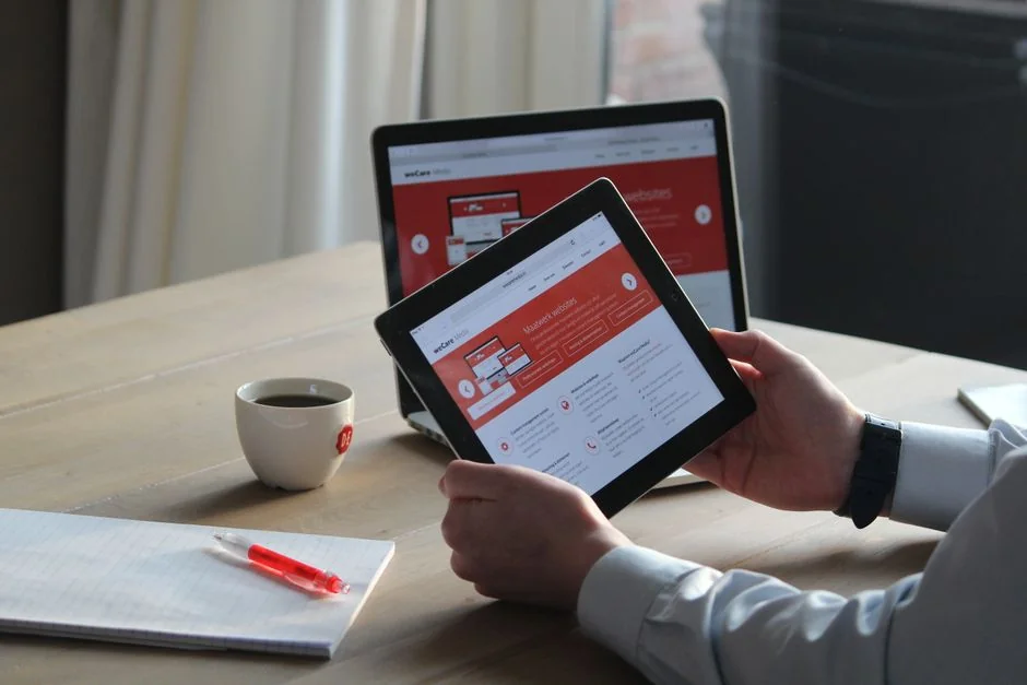 UX Work: Womans hands drawing a wireframe